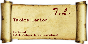 Takács Larion névjegykártya