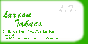 larion takacs business card
